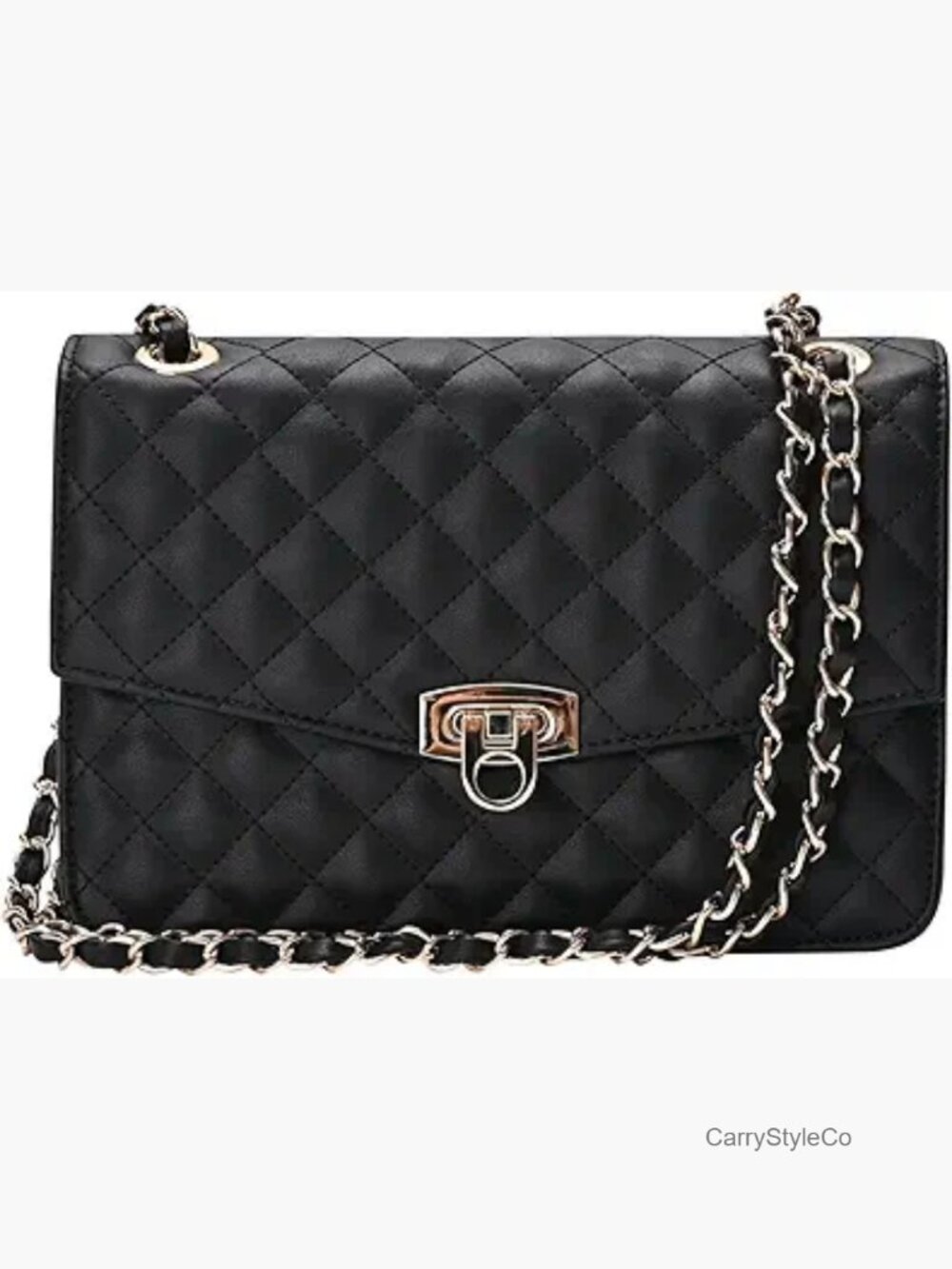 Quilted Shoulder Bag for Women, Medium Flap Crossbody Handbag with Chain Strap,